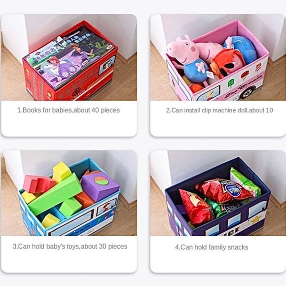 Portable Foldable Storage Box, Organizer, Stool, Car Model, Bus Shape School Bus - Picture 14 of 16